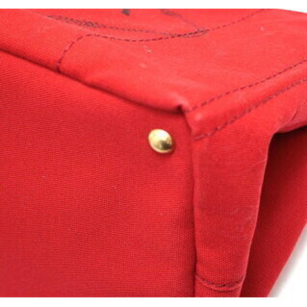 Prada Red Canapa Canvas Bag Tote - Picture 4 of 6